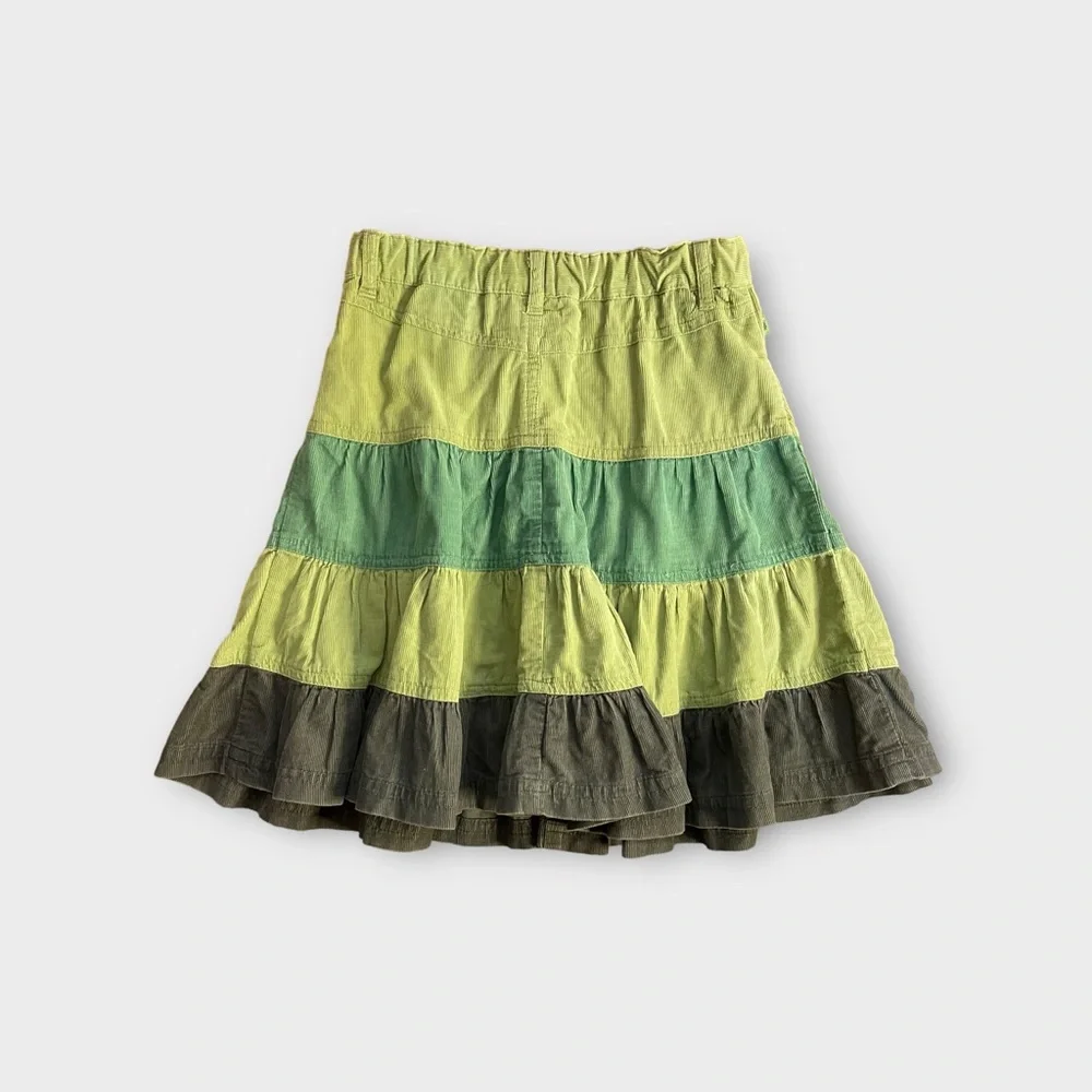 The Children's Place Green Tone Color Block Corduroy Skirt